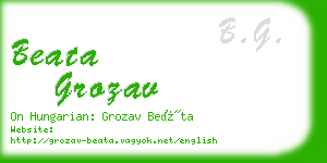 beata grozav business card